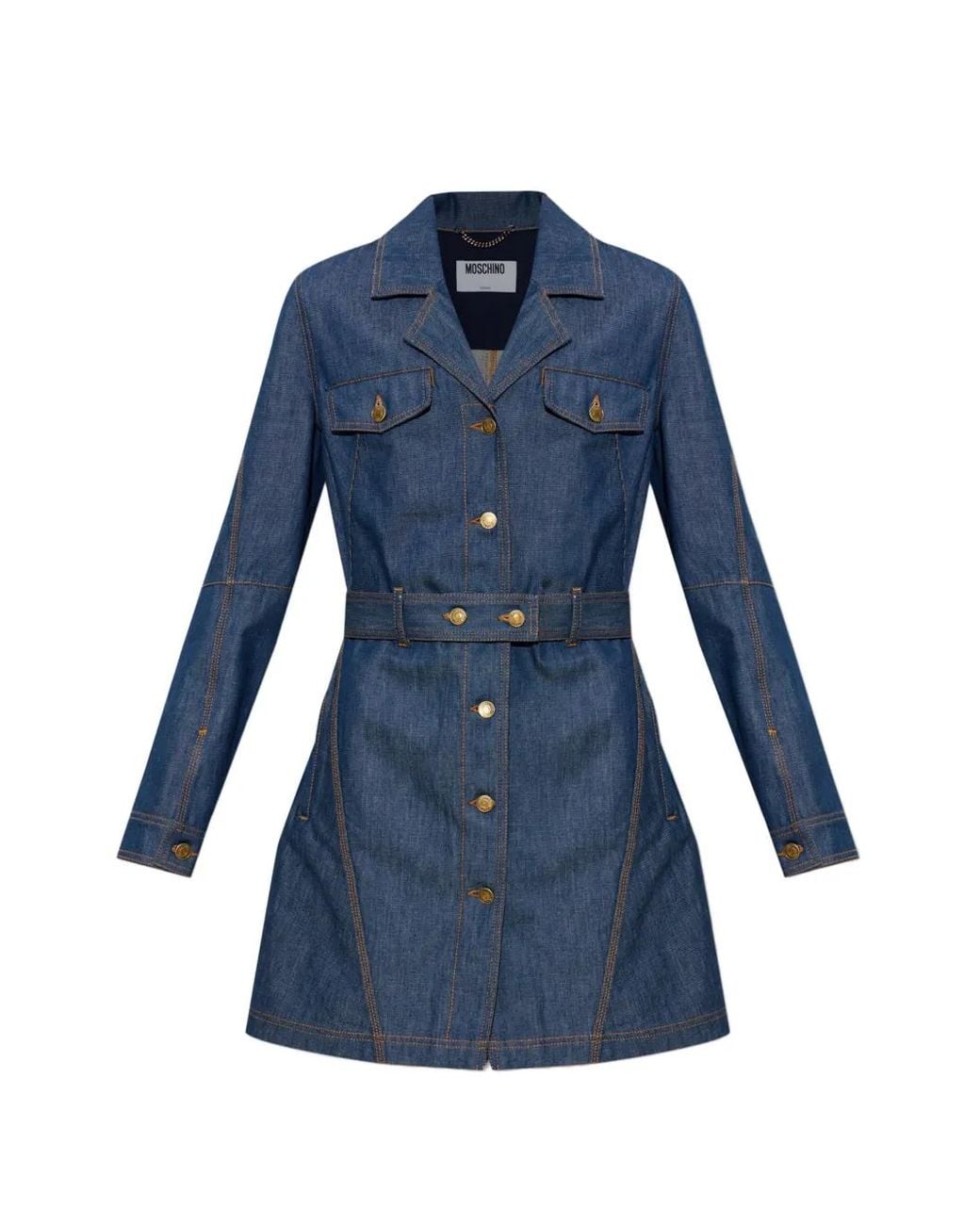 Moschino Blue Denim Dress With Belt