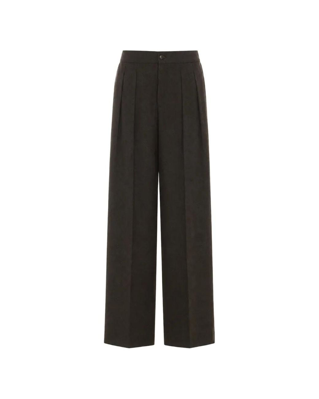 ELEH Black Pleated Wide-Leg Trousers
