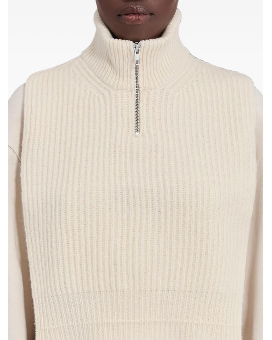 MM6 by Maison Margiela White Wool Sweater Vest