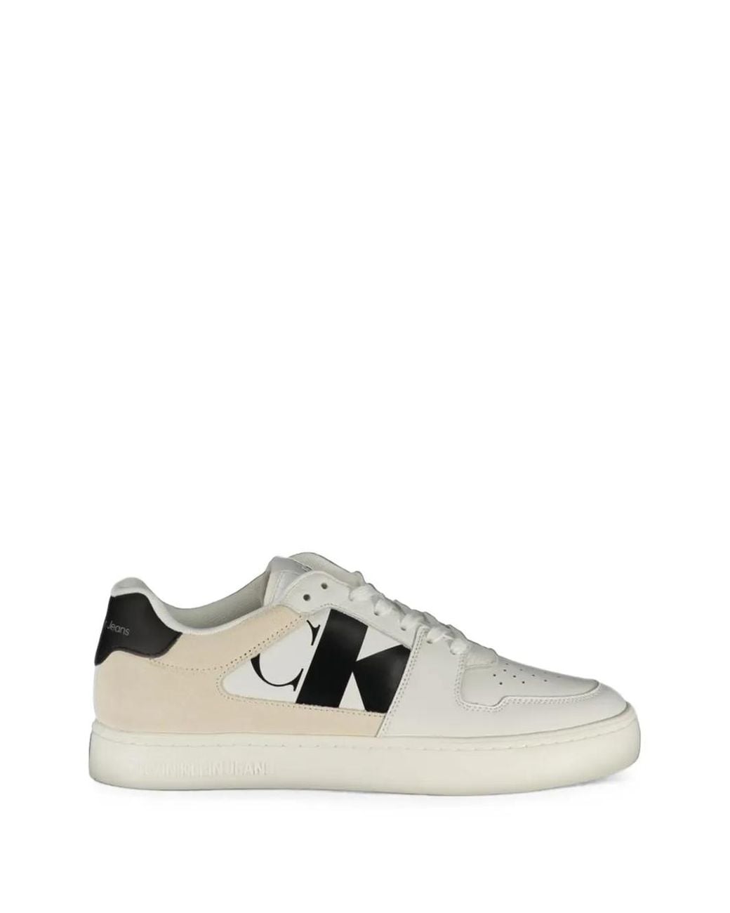 Calvin Klein White Logo-Print Panelled Sneakers for men