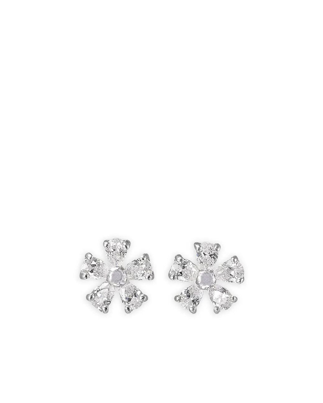 Anabela Chan White 14K And Rhodium Vermeil Mini Marguerite Diamond Earrings