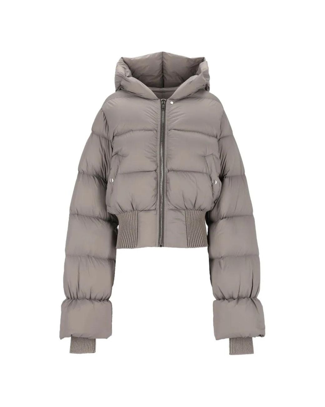 Rick Owens Gray Cinched Hooded Jacket