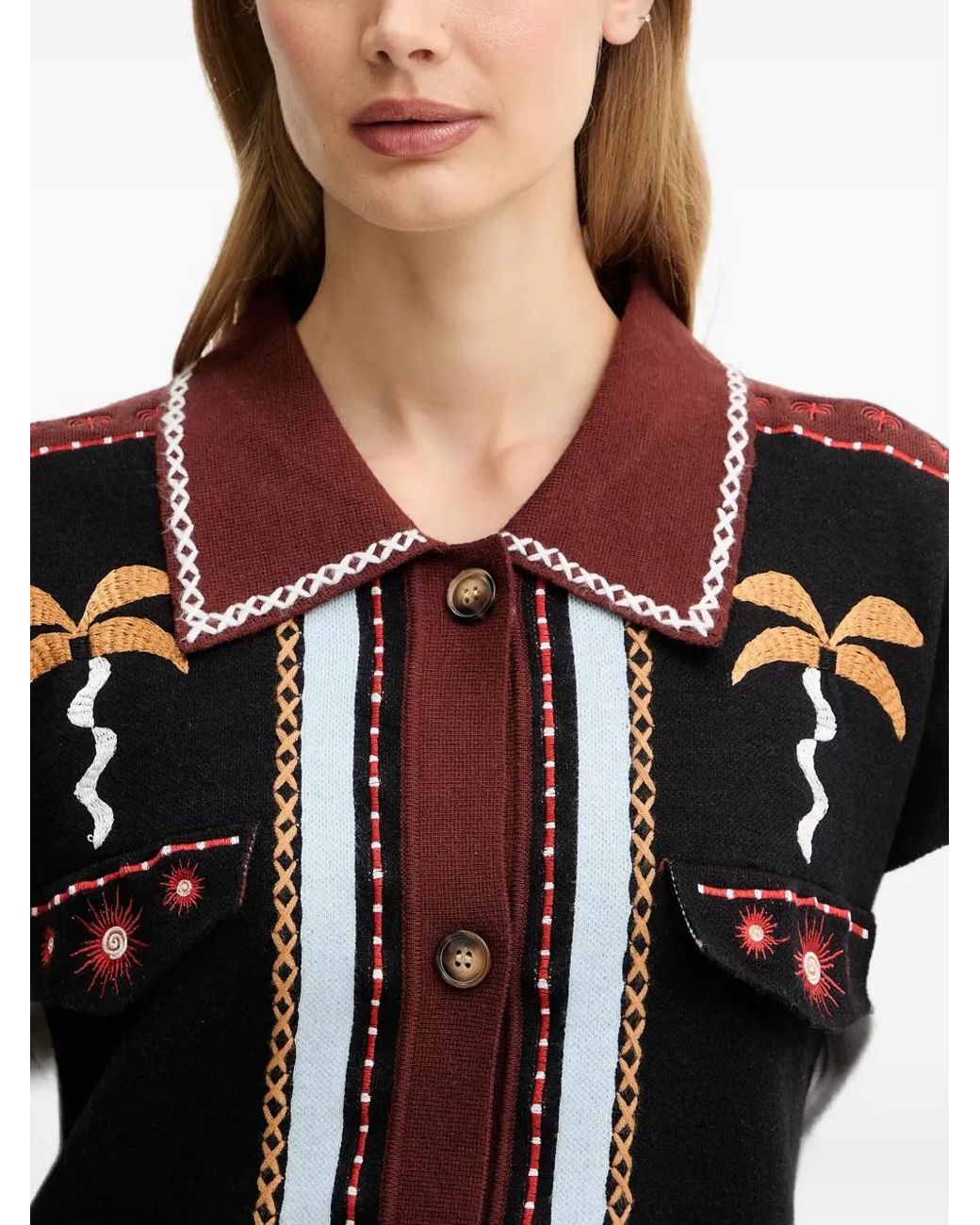 Never Fully Dressed Embroidered Pocket Cardigan in Black | Lyst Never Fully Dressed Embroidered Pocket Cardigan in Black | Lyst
