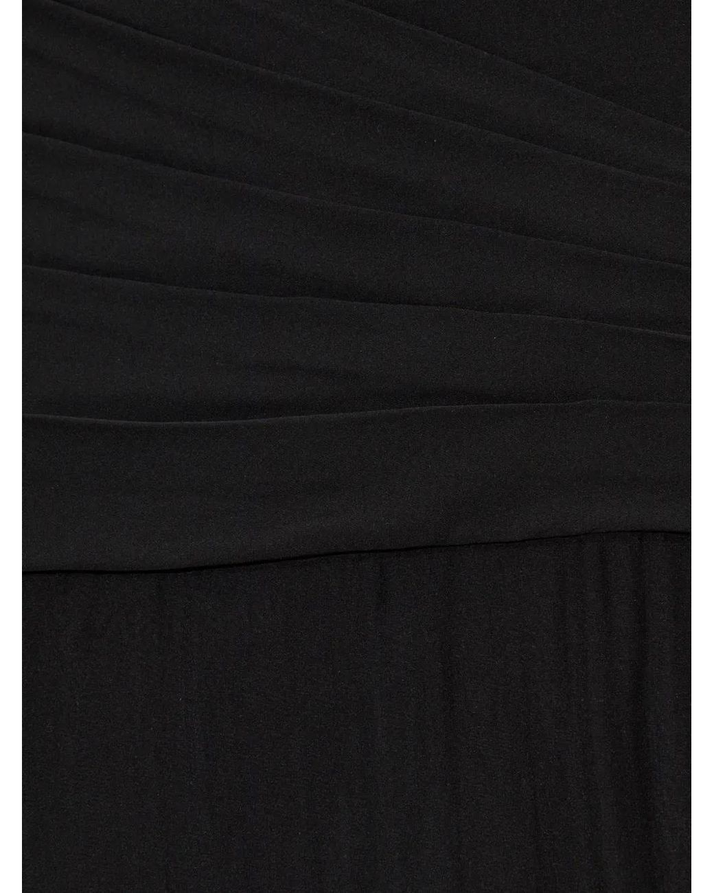 Valentino Garavani Black Georgette Midi Skirt With Lace