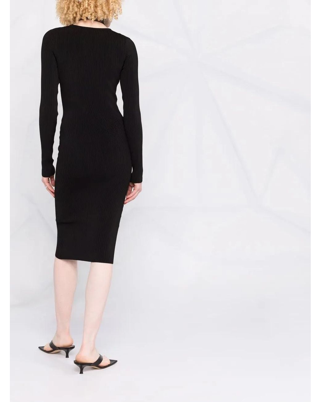 Coperni Black Cut-Out Midi Dress