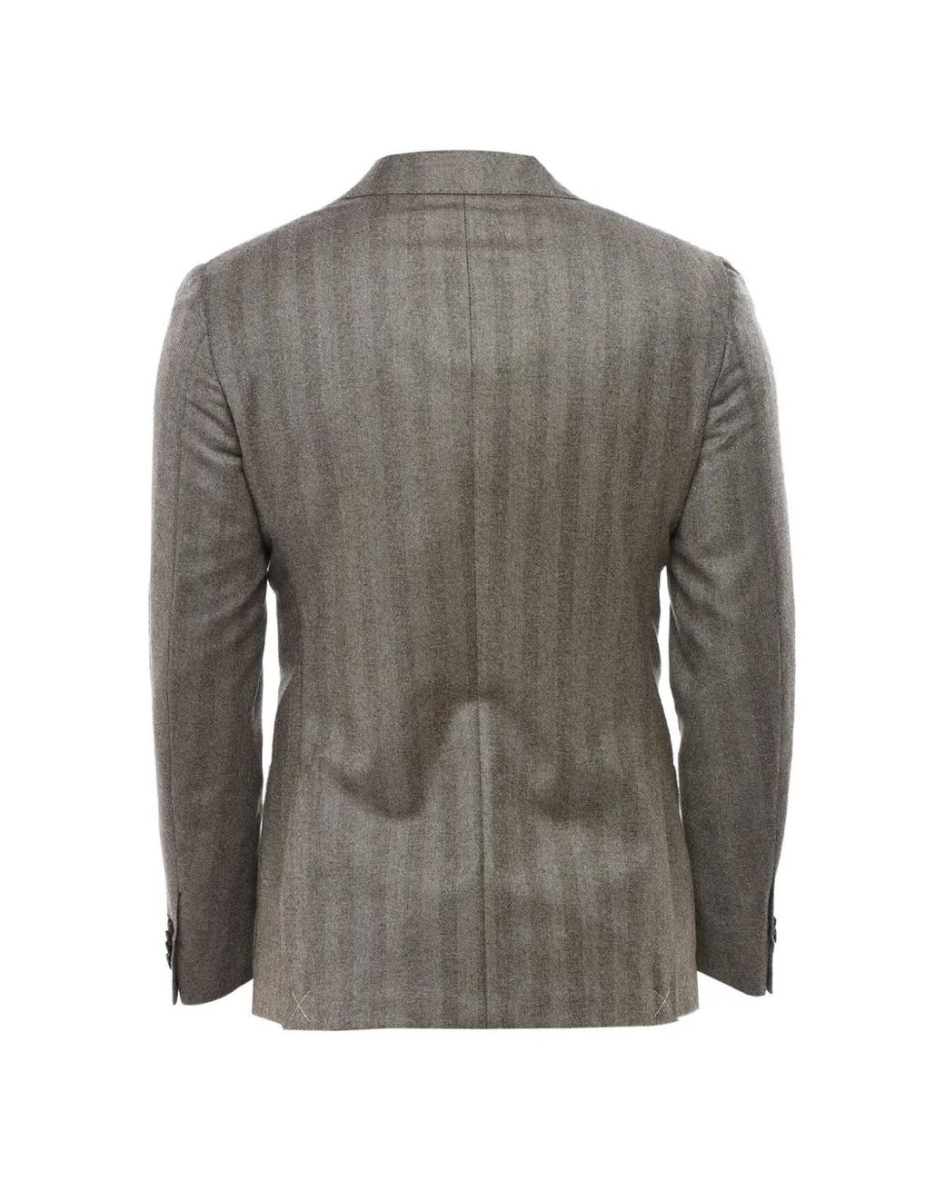 Corneliani Gray Herringbone Single-Breasted Blazer for men