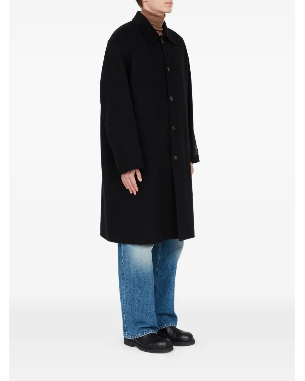 MM6 by Maison Margiela Black Double-Faced Wool Coat for men