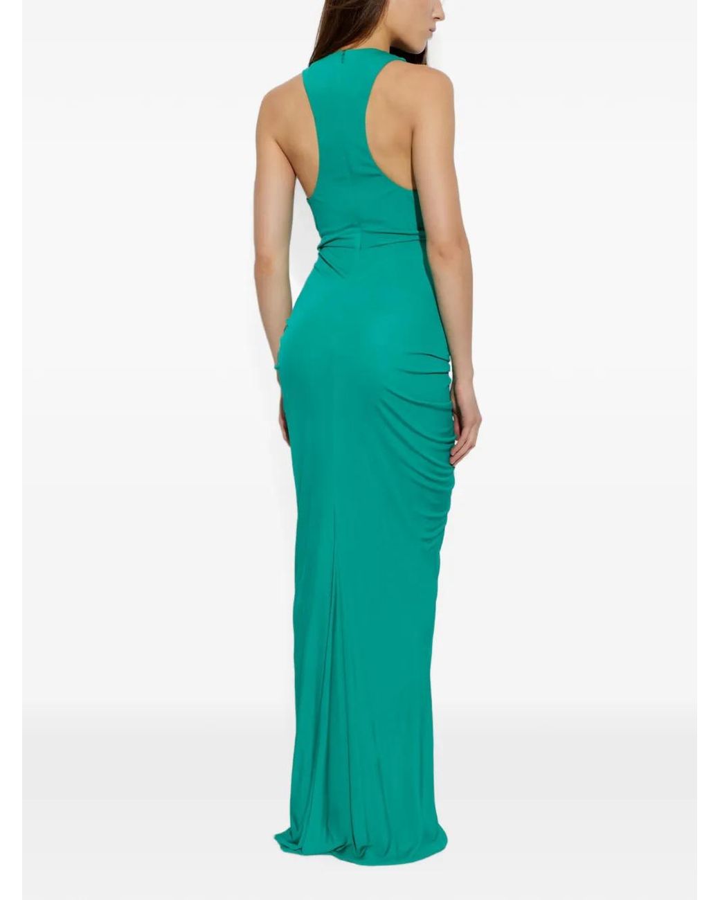 Christopher Esber Green Vivenda Maxi Draped Cutout Dress