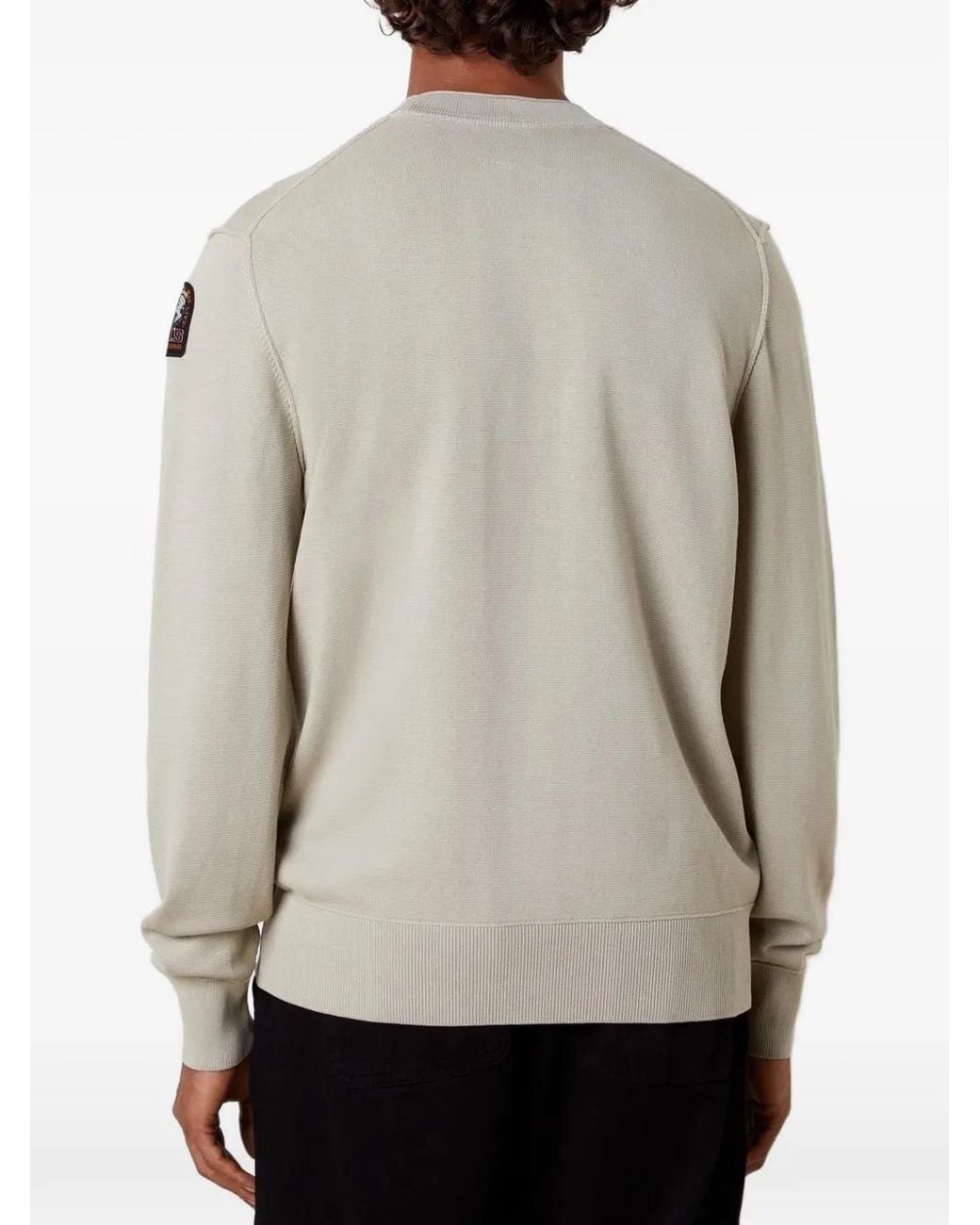 Parajumpers Gray Basic Braw Logo-Patch Sweater for men