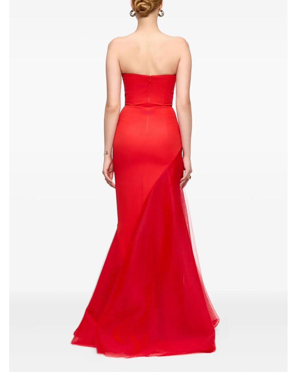 V:PM ATELIER Strapless Jurk in het Red