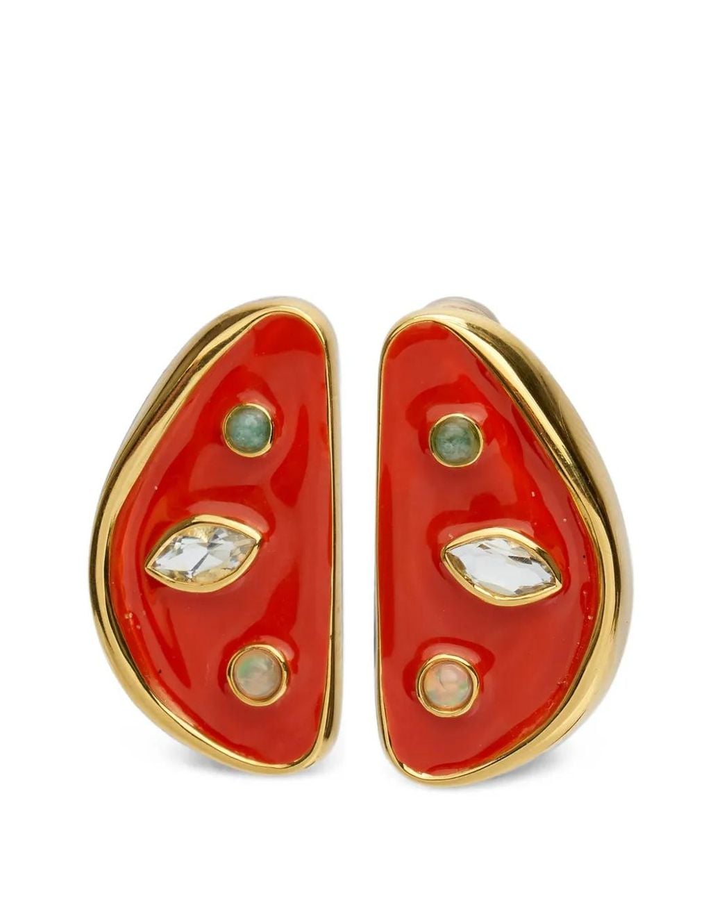 Lizzie Fortunato Red Isola Stud Earrings