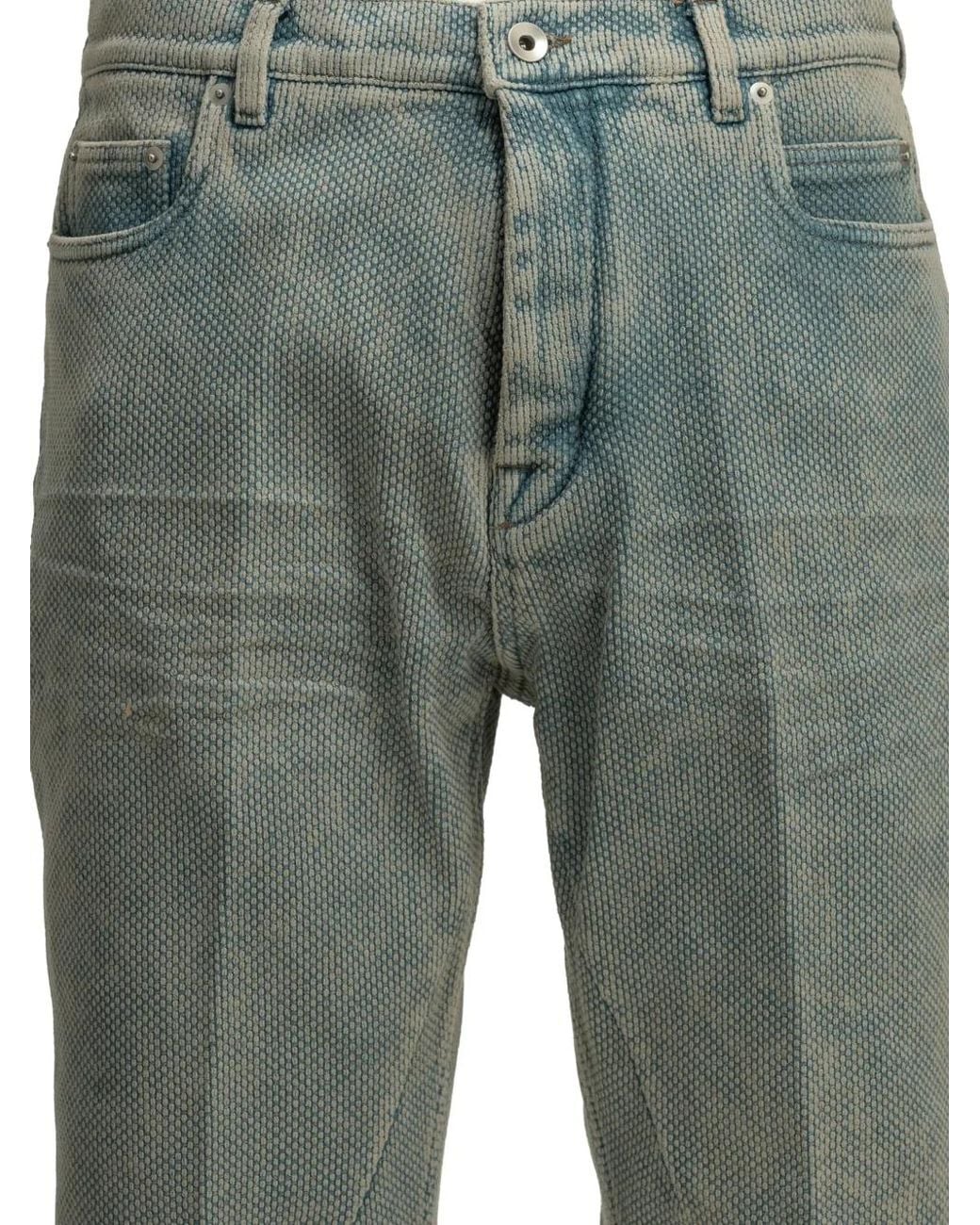 Rick Owens Green Bolan Cutoffs Jeans for men