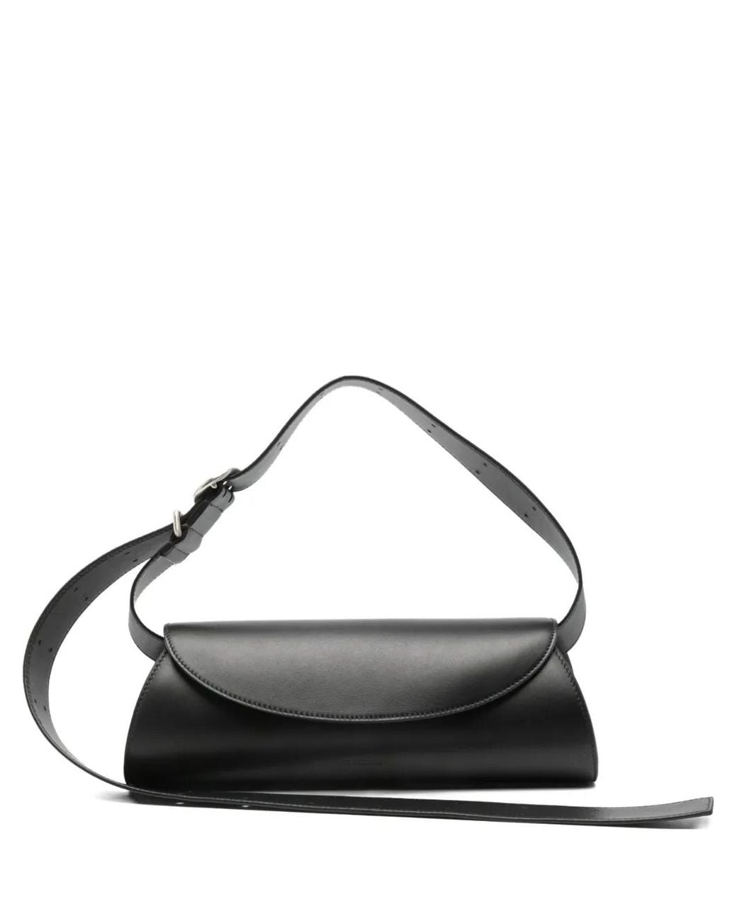 Jil Sander Black Small Cannolo Leather Crossbody Bag for men