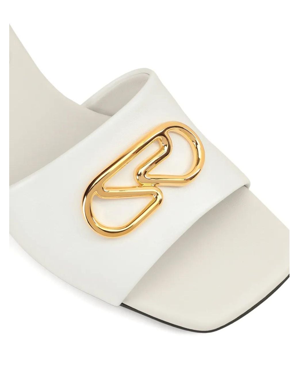 Sergio Rossi Natural 55Mm Surge Leather Mules