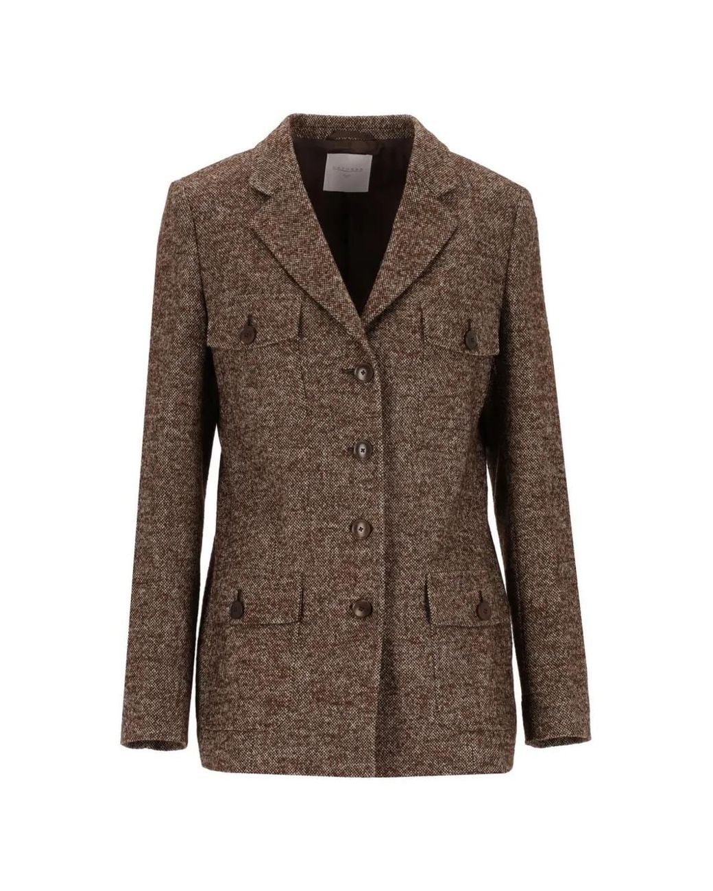 Latorre Brown Patch-Pocket Single-Breasted Jacket