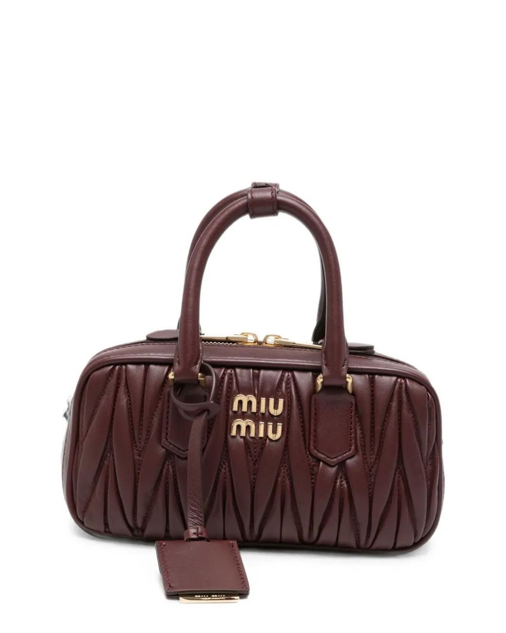 Miu Miu Brown Arcadie Matelassé Nappa Leather Mini-Bag
