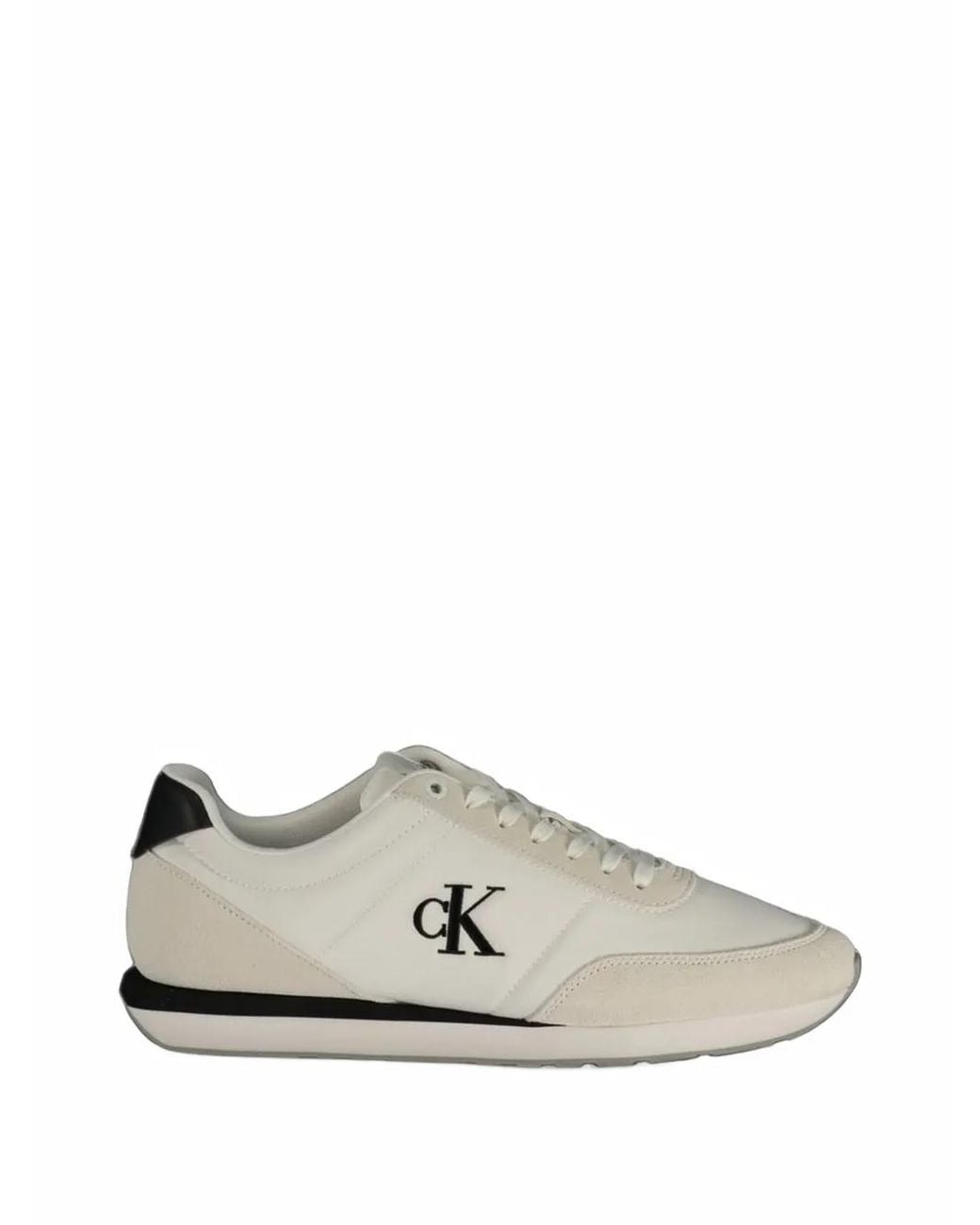 Calvin Klein White Logo-Print Panelled Sneakers for men