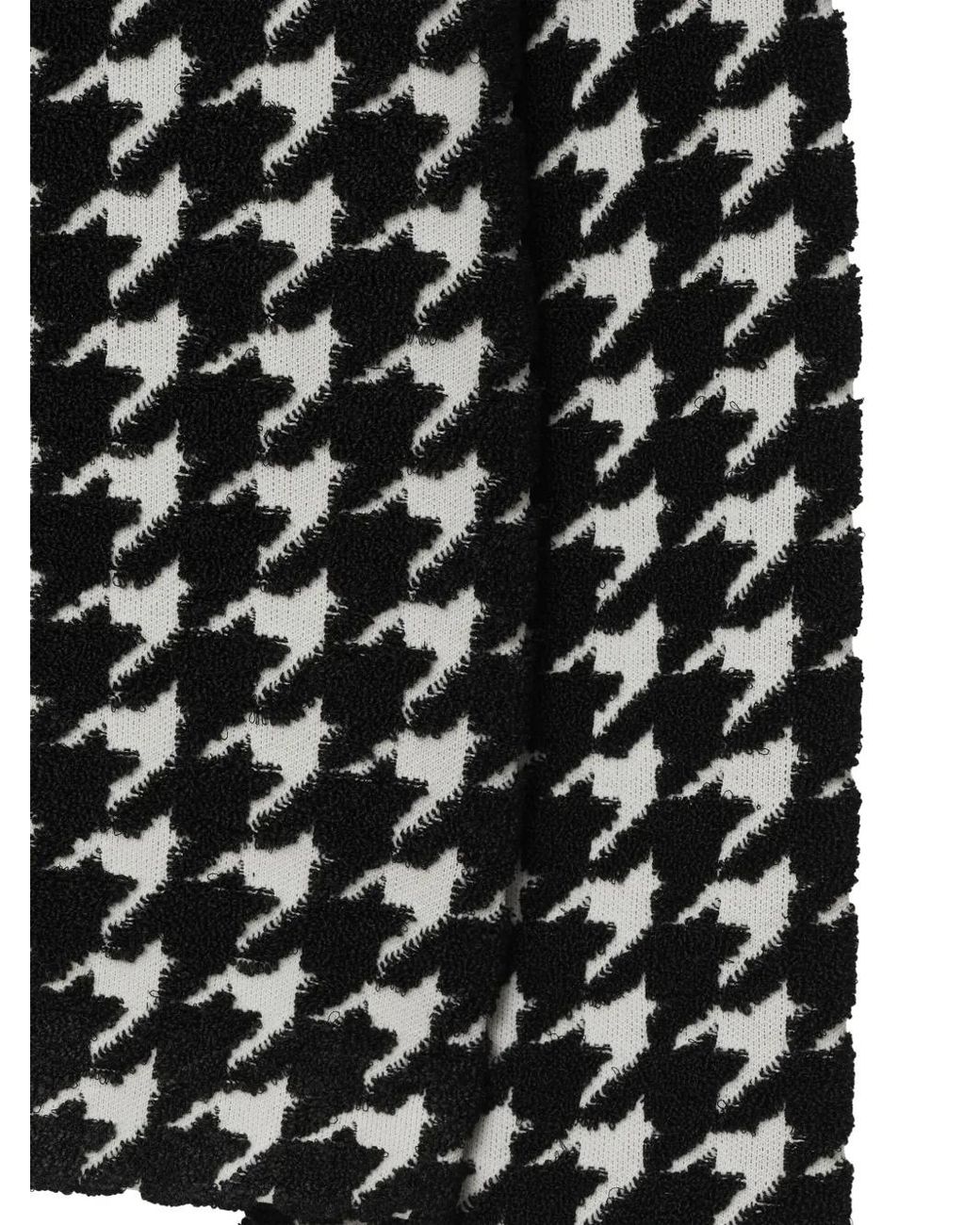 Burberry Black Houndstooth-Pattern Crew-Neck Jumper