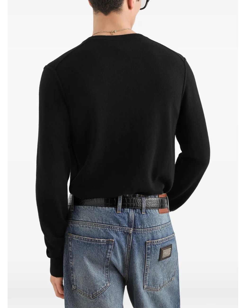 Dolce & Gabbana Black Cashmere Pullover for men