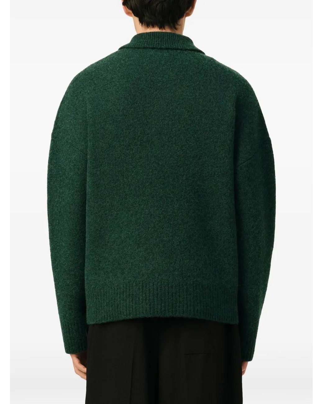 AMI Green Alpaca Polo With Ami De Coeur