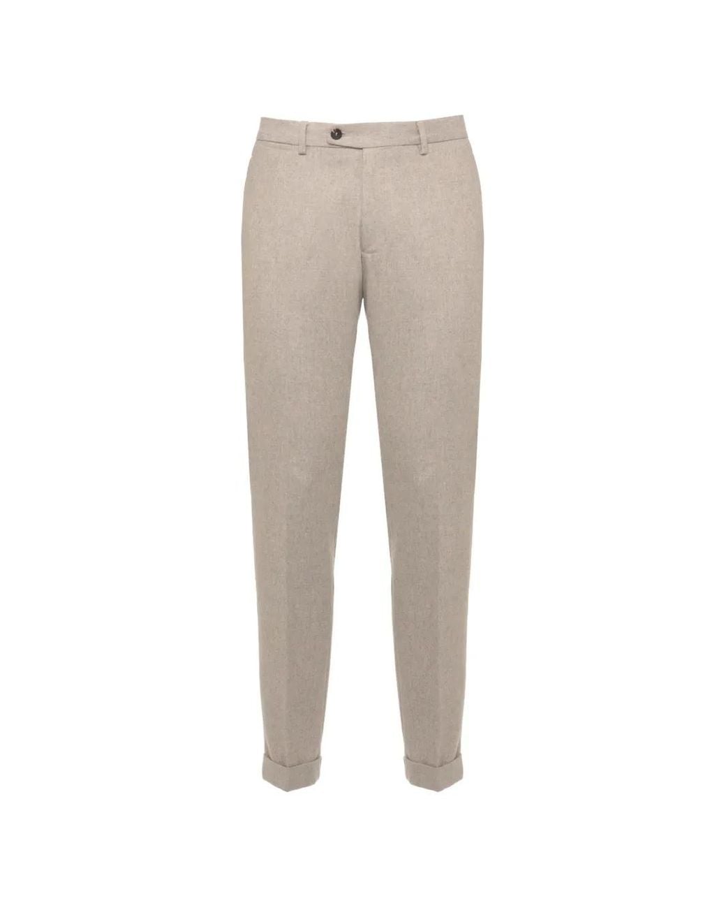 Devore Gray Turn-Up Cuff Trousers for men