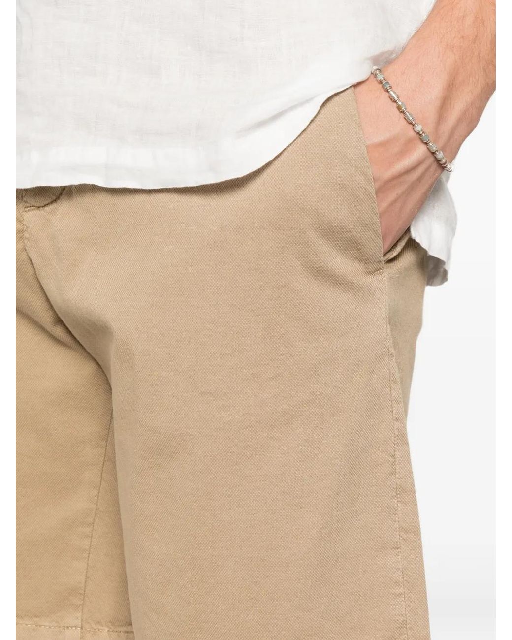 Jacob Cohen Natural Logo-Patch Shorts for men