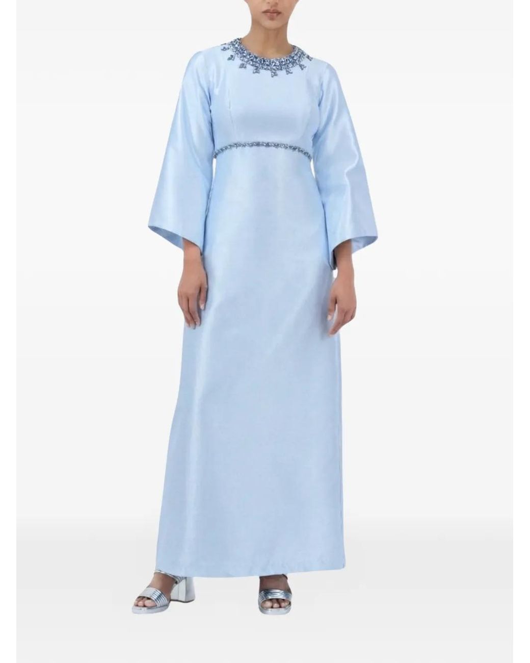 Baruni Sahara Embellished Maxi Dress in Blue | Lyst