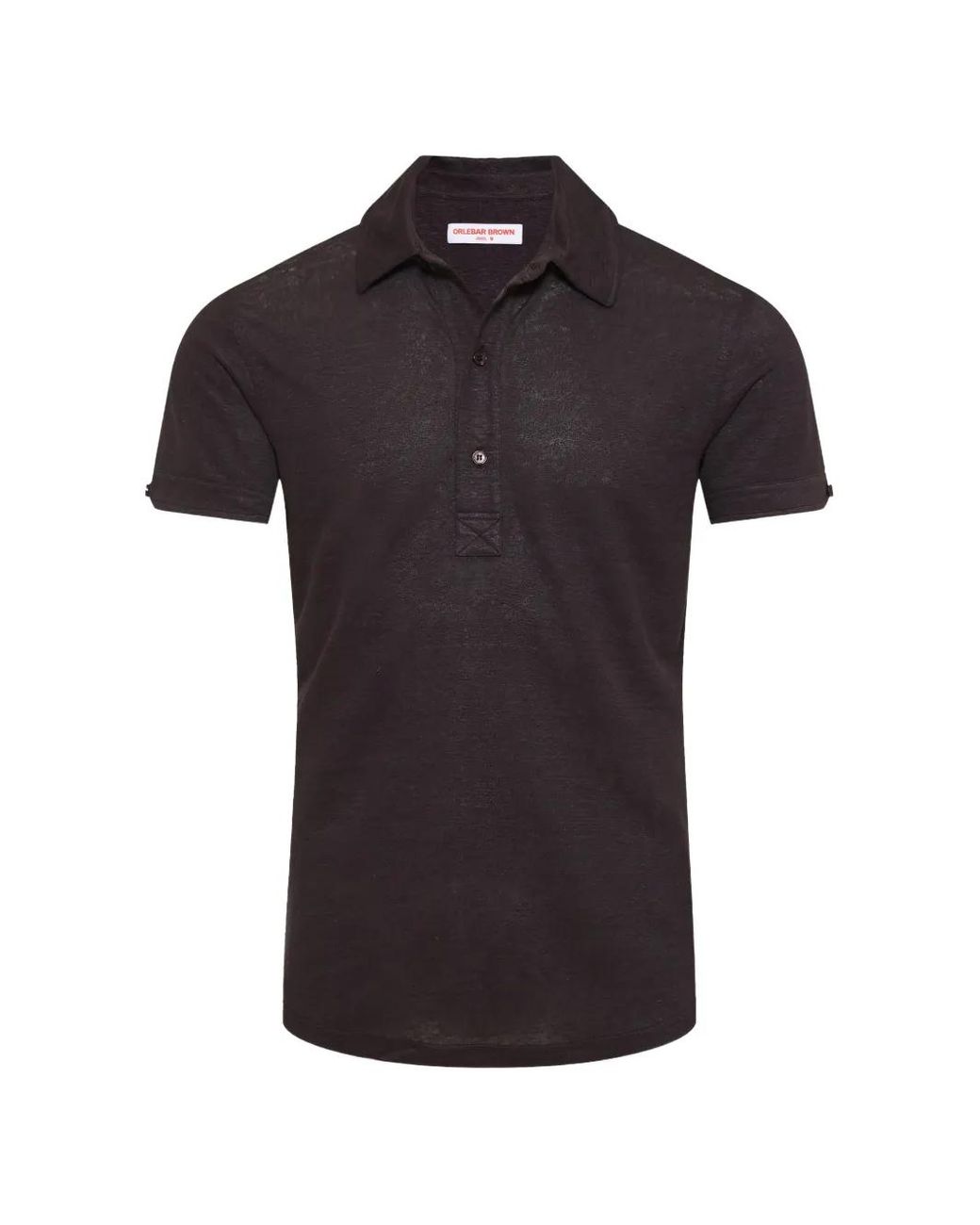 Orlebar Brown Black Sebastian Linen Polo Shirt for men
