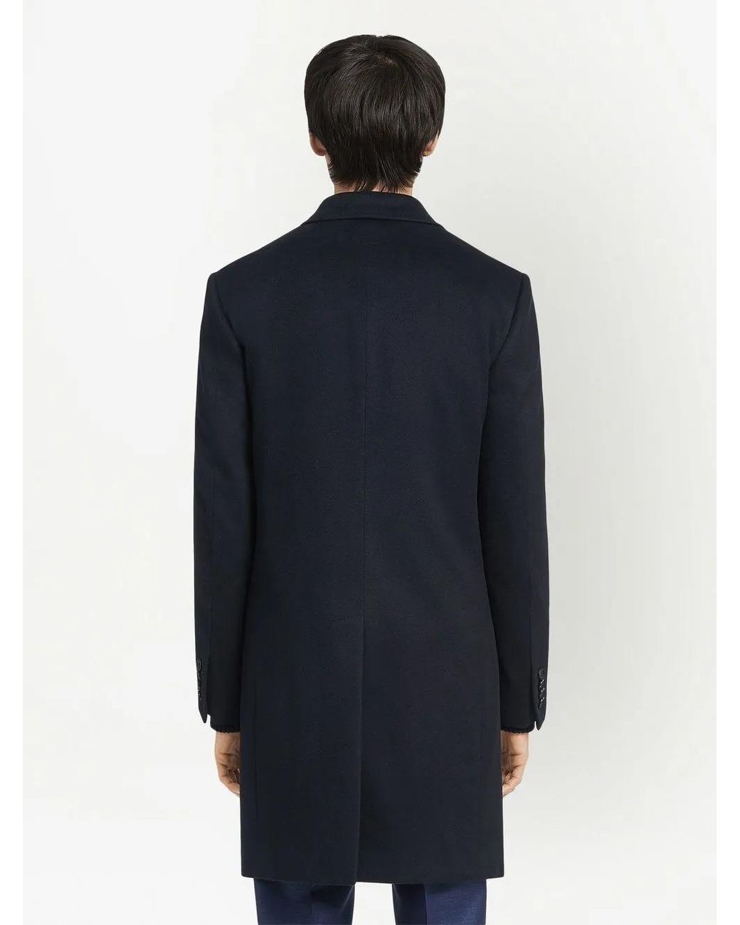 Zegna Blue Oasi Single-Breasted Cashmere Coat for men