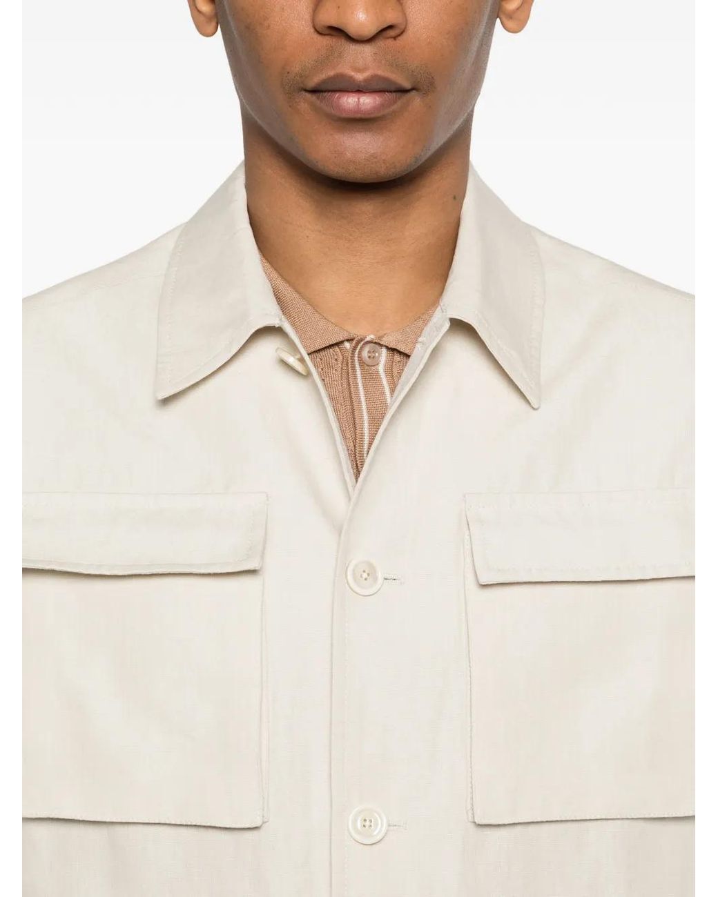 Chaqueta Con Bolsillo De Parche Lardini de hombre de color White