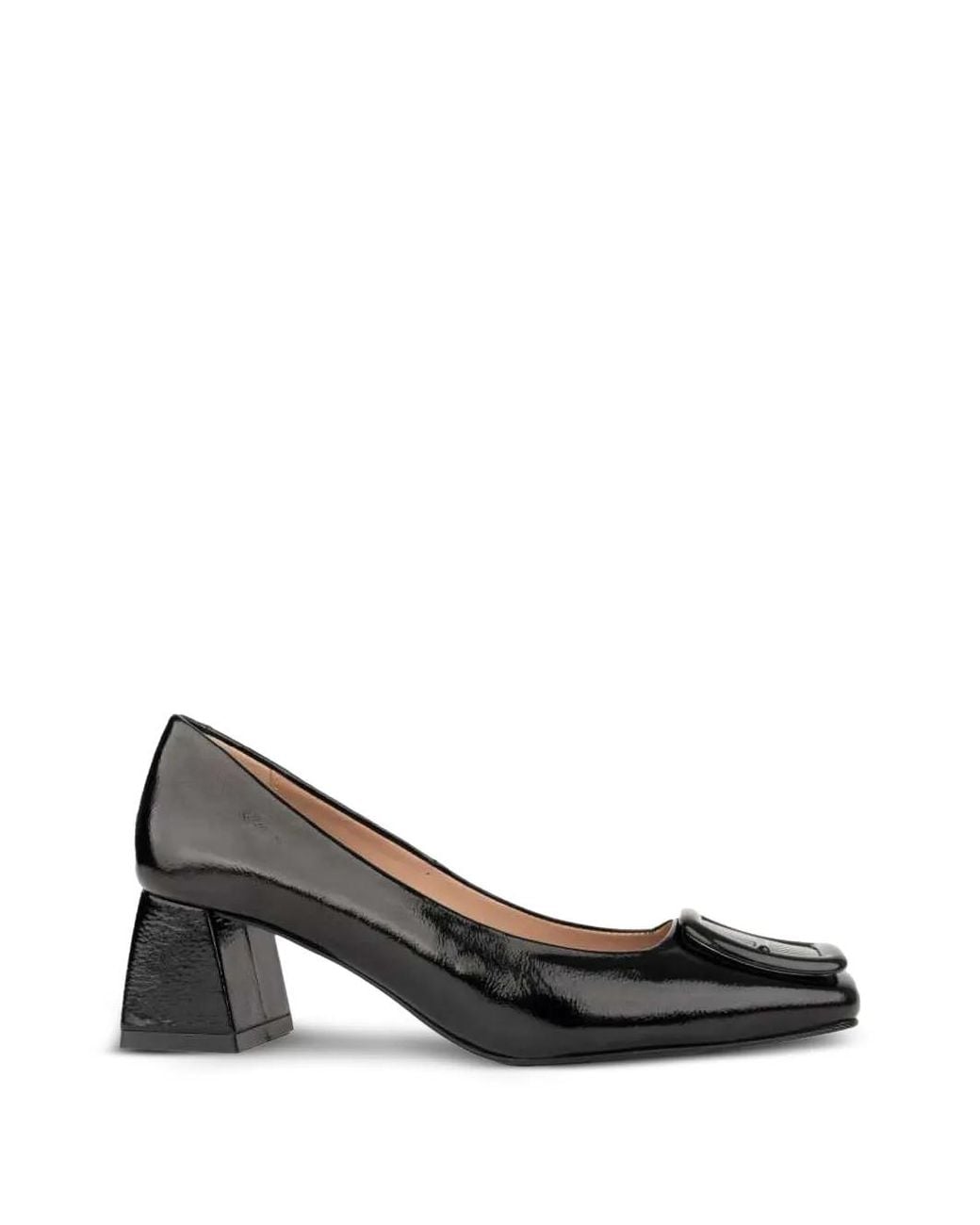 SERGIO MORETTI FIRENZE Black Buckle-Detail Heeled Pumps