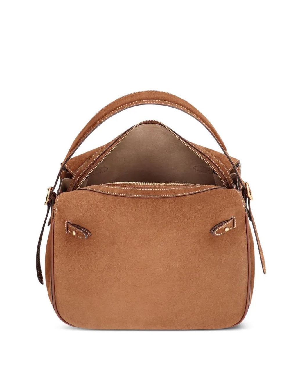 Polo Ralph Lauren Brown Polo Id Suede Satchel
