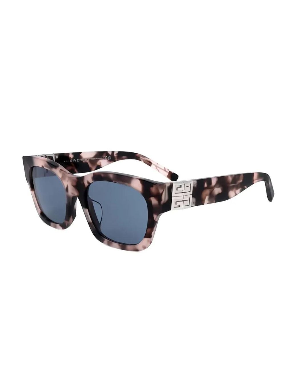 Givenchy Blue Tortoiseshell Square Sunglasses