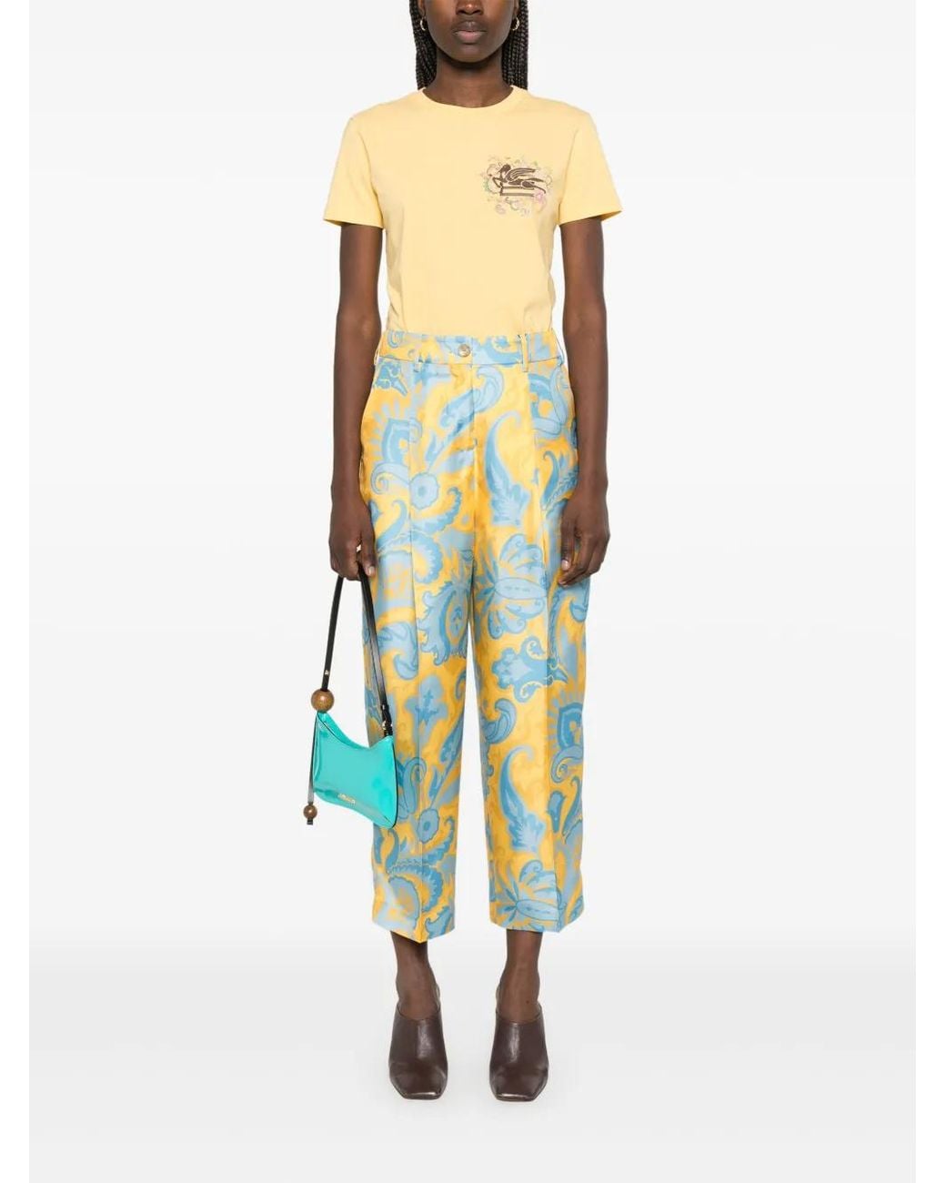 Etro Blue Silk Trousers