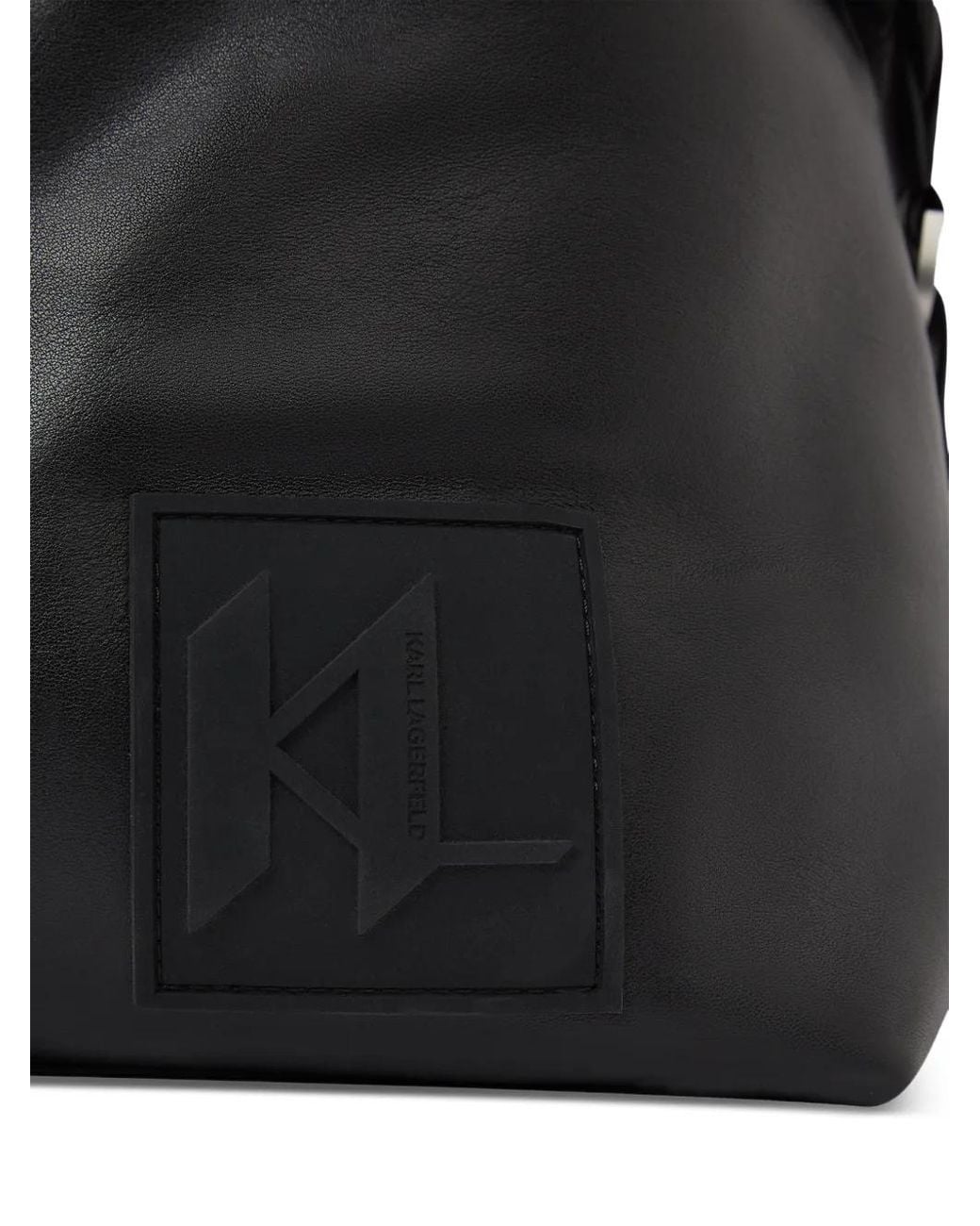 Karl Lagerfeld Black Logo-Patch Weekender for men