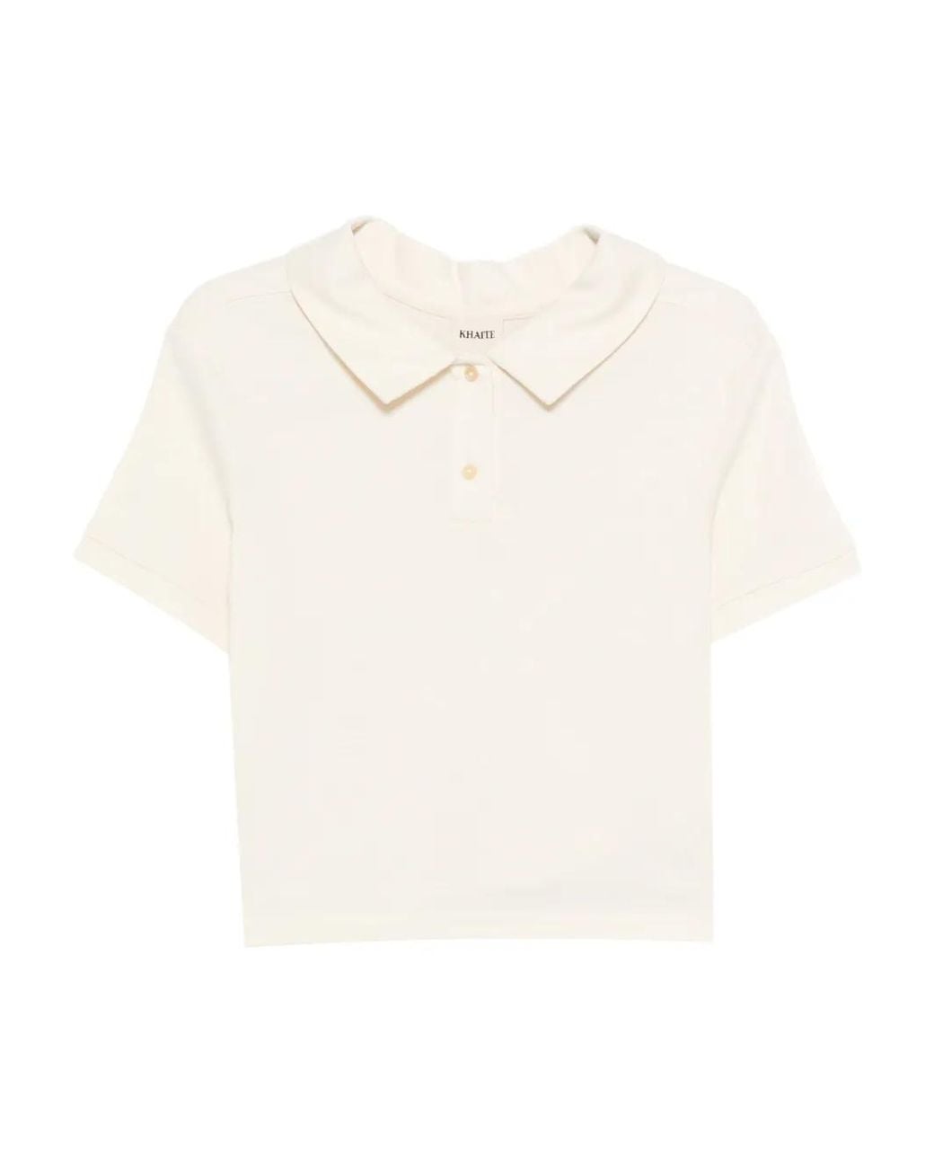 Khaite White Jasna Silk Polo Shirt