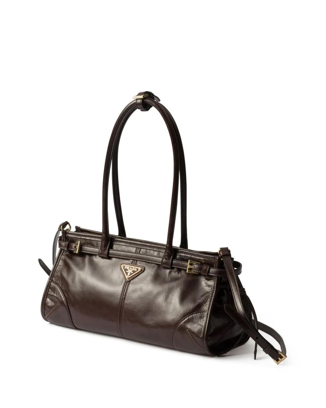Sac Porté Épaule En Daim Bonnie Médium Prada en coloris Black