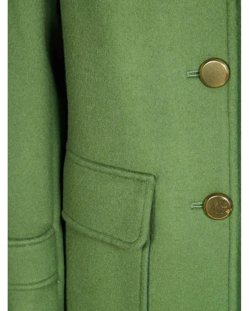 P.A.R.O.S.H. Green Button-Up Wool Coat