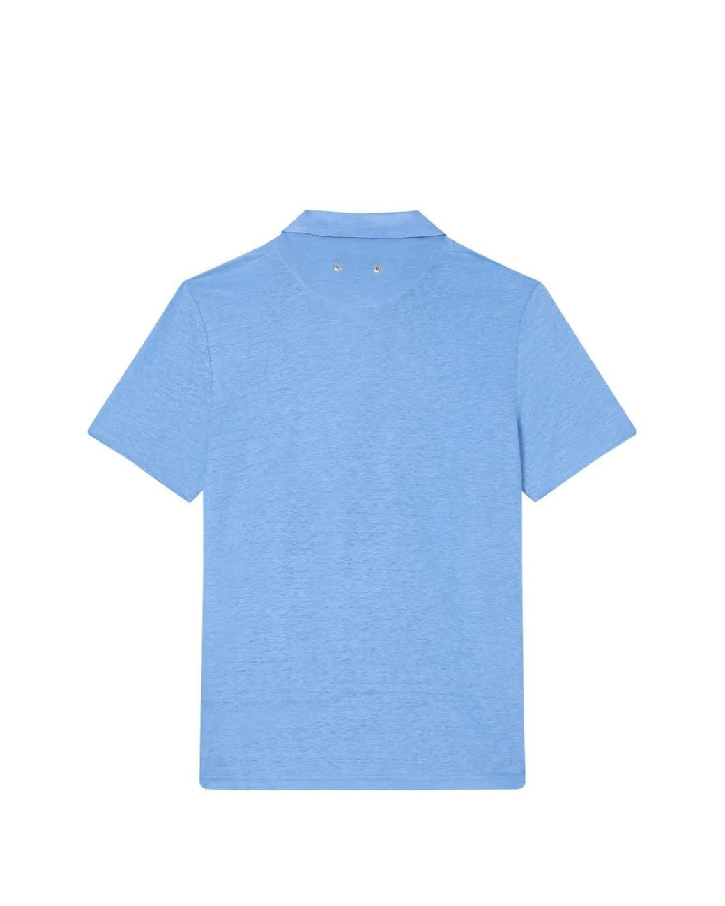Vilebrequin Blue Pyramid Linen Polo Shirt for men