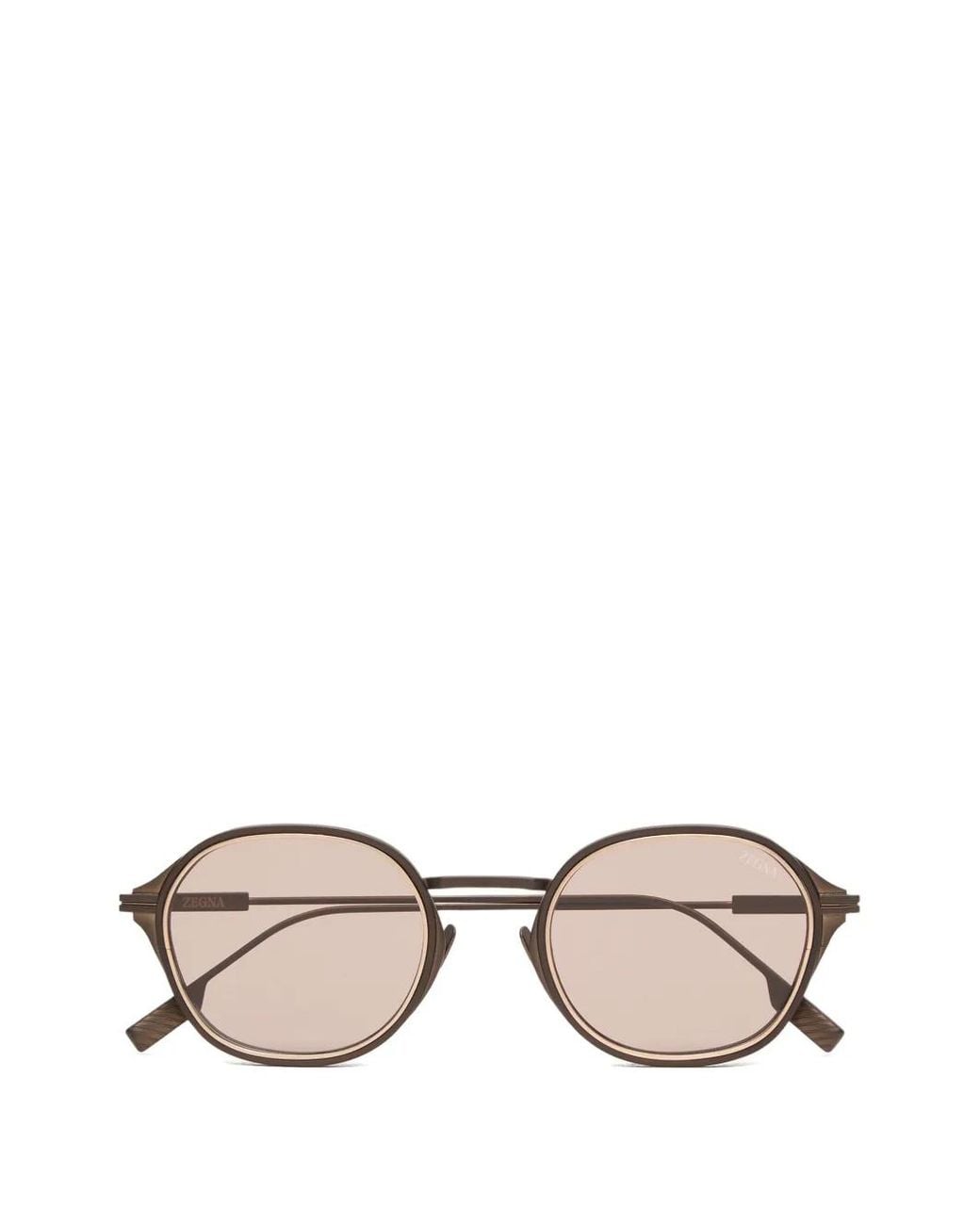 Zegna Brown Dark Titanium Sunglasses for men