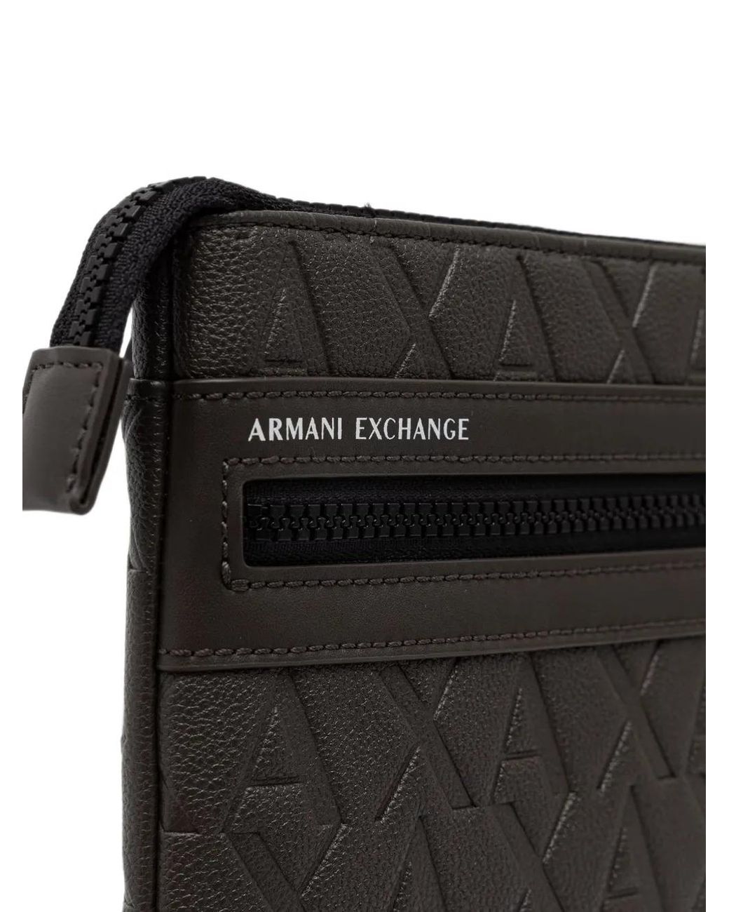 ARMANI EXCHANGE Black Logo-Embossed Cross Body Bag for men