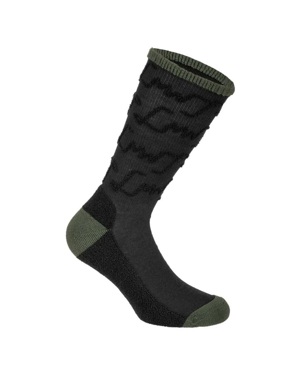 Lamunt Black Patterned-Knit Ribbed-Trim Socks