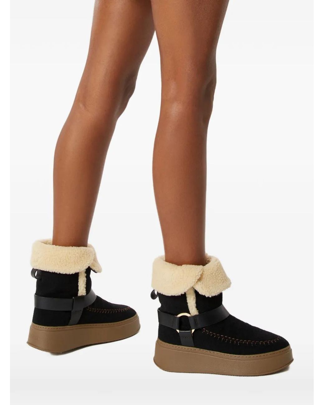 Odissi Black Suki Harnessed Detail Suede Boots