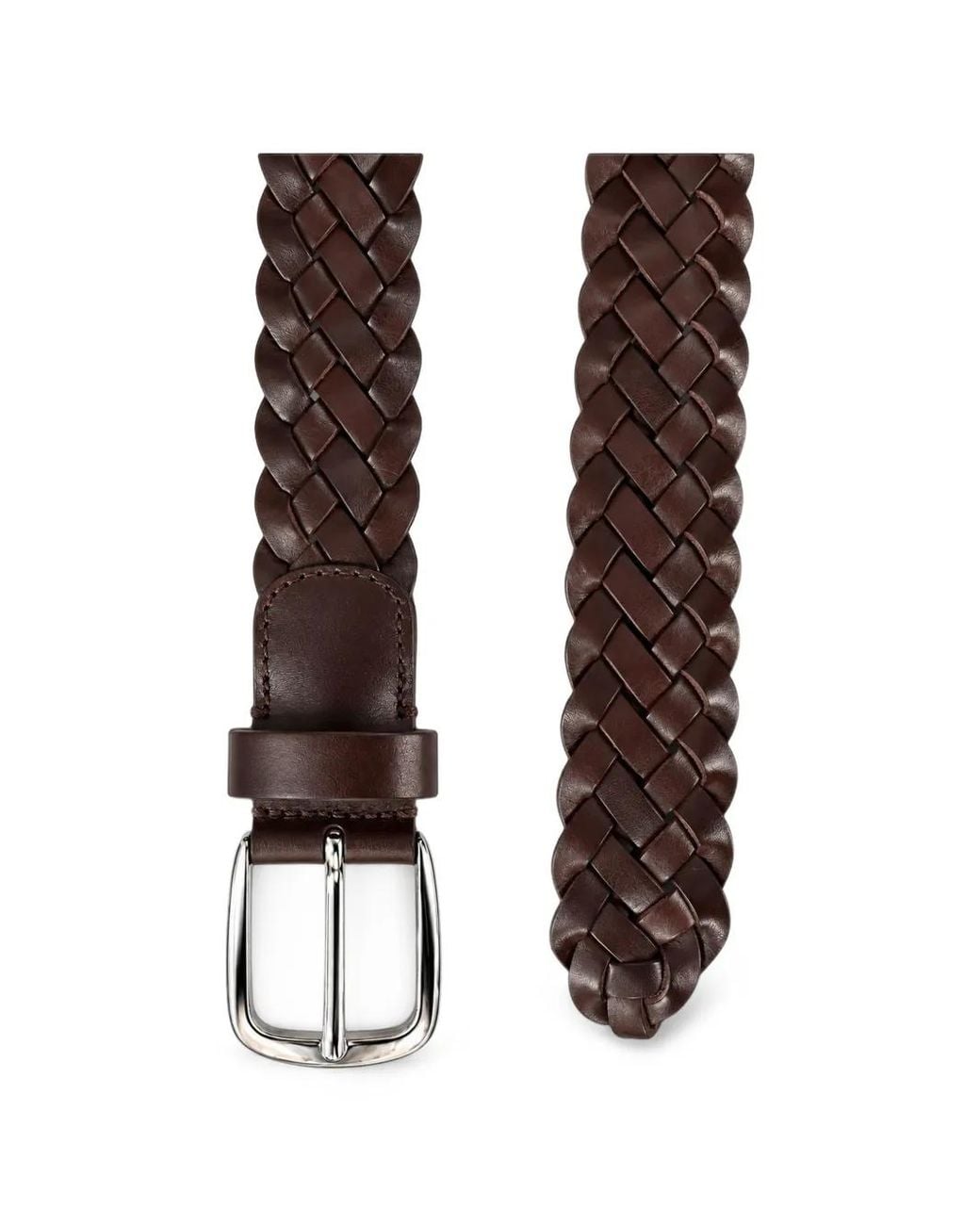 Andersons White Braided Leather Belt for men
