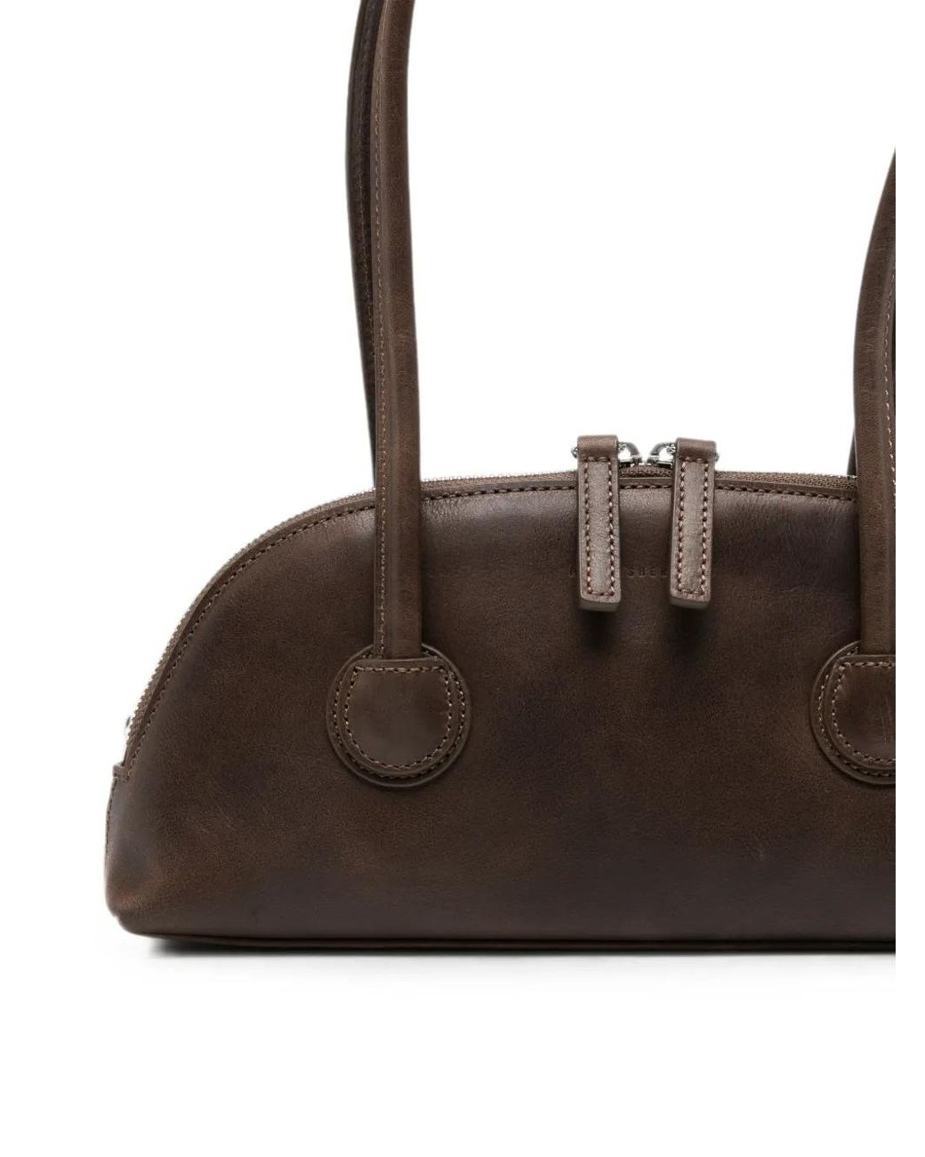 MARGE SHERWOOD Brown Bessette Curved-Zip Shoulder Bag