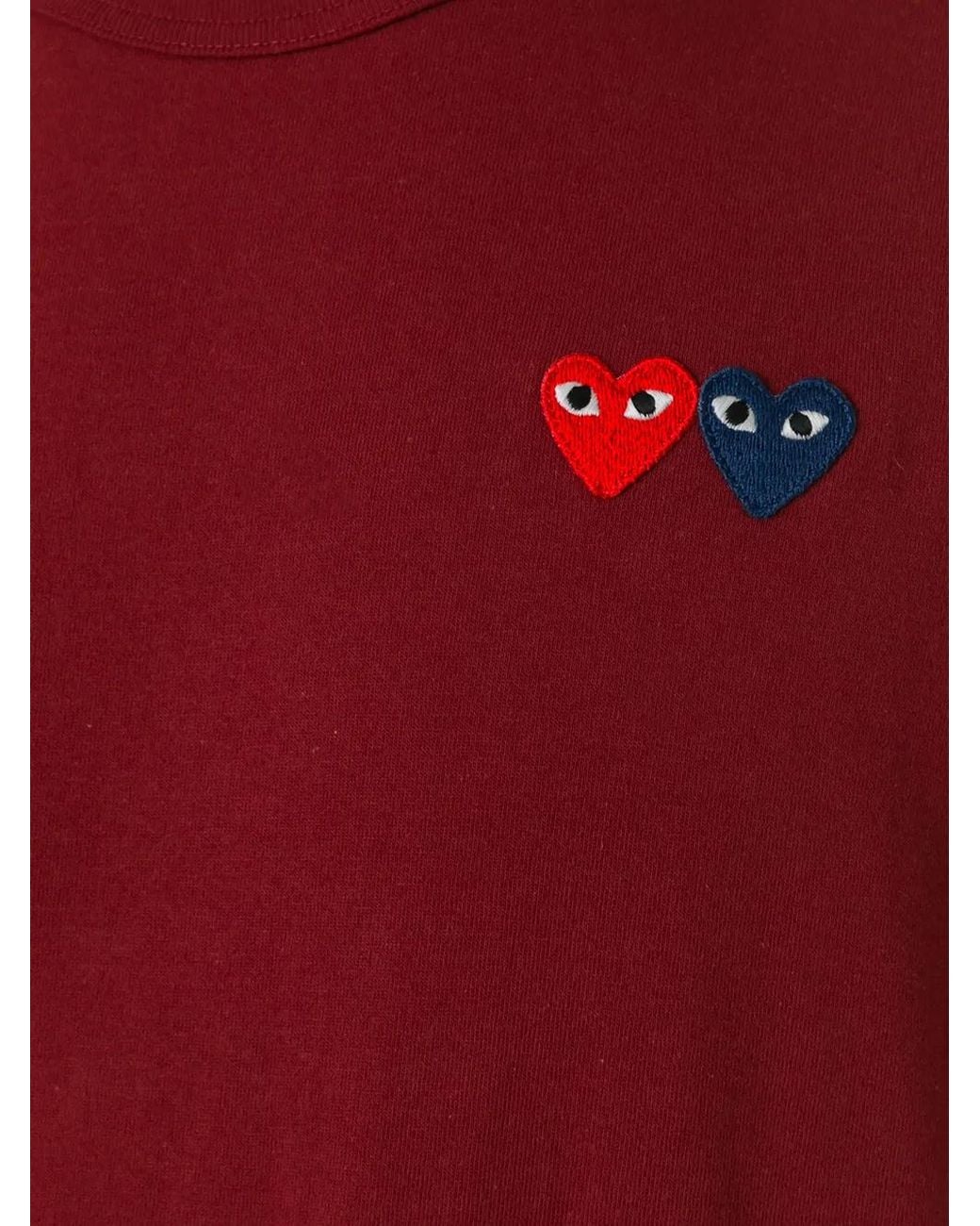 COMME DES GARÇONS PLAY Red Mens T-shirt Short Sleeve Knit Clothing for men