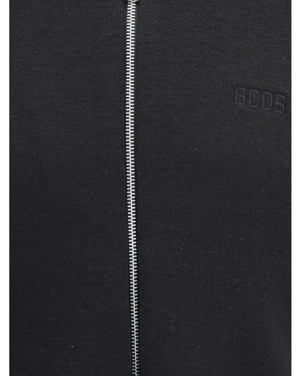 Gcds Black Logo-Patch Hoodie for men
