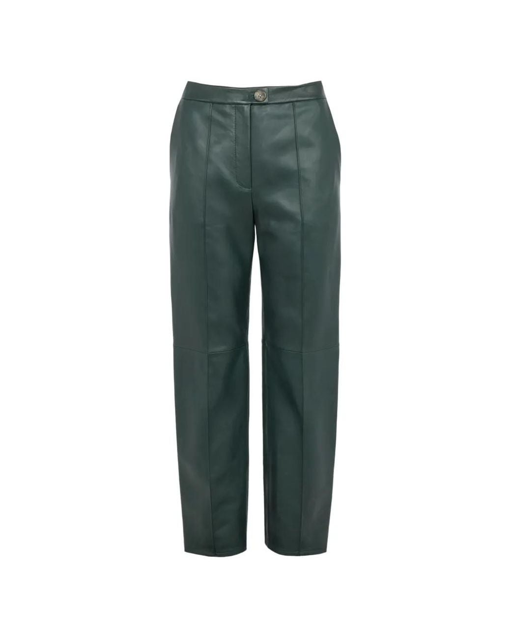 Yves Salomon Green Tailored Lambskin Trousers