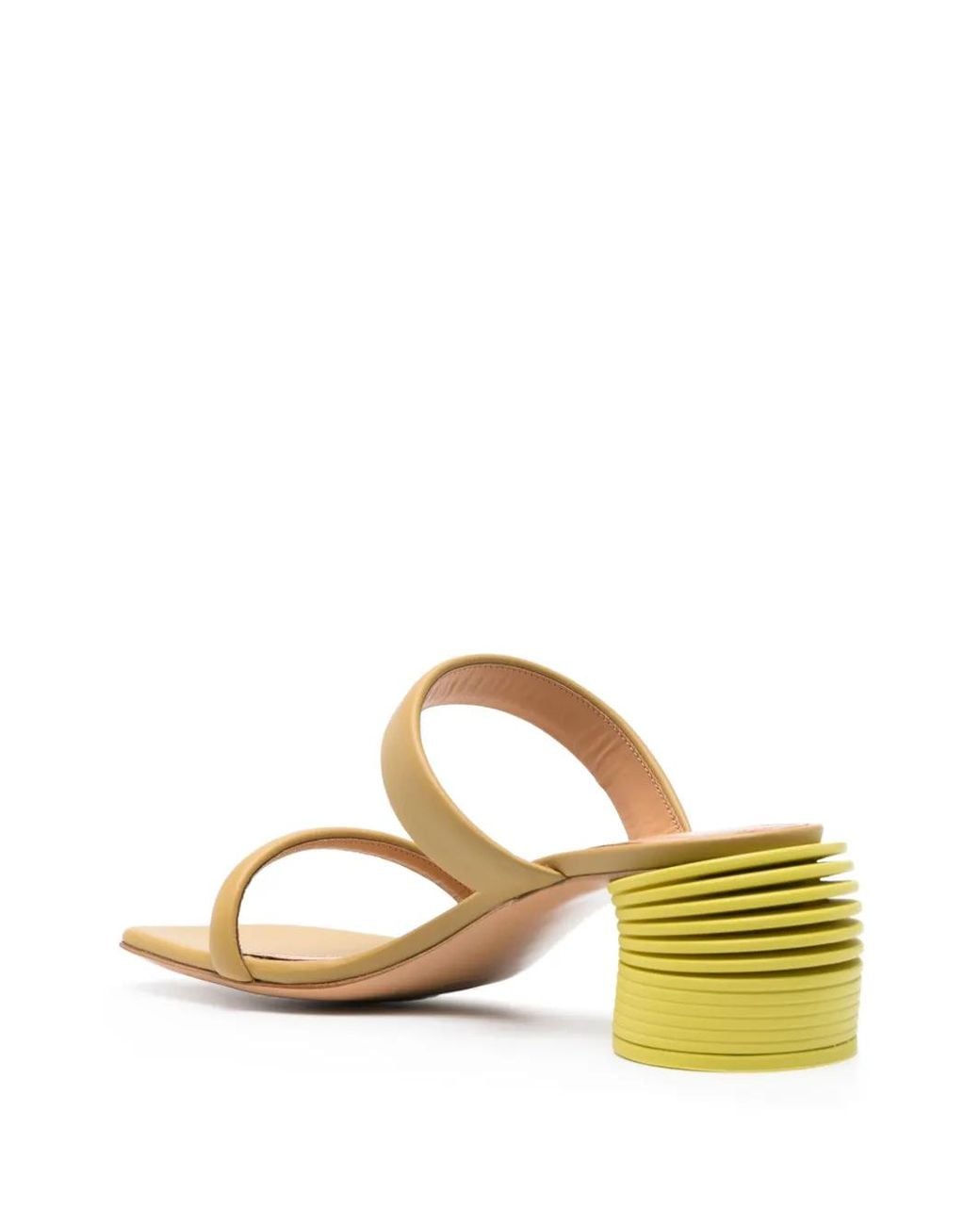 Off-White c/o Virgil Abloh Metallic Spring 45 Coiled Heel Leather Sandals