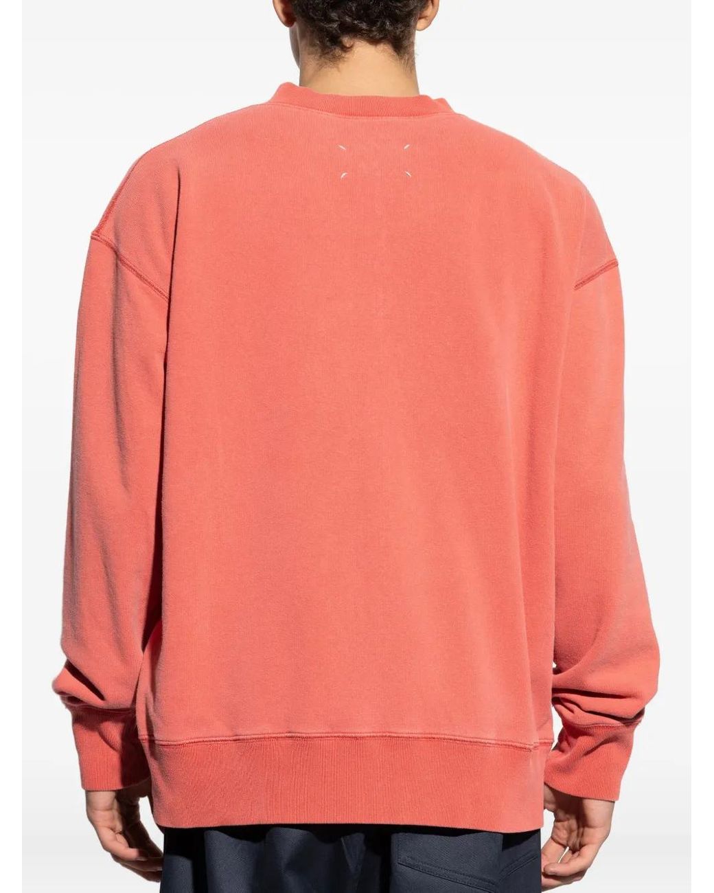 Maison Margiela Pink Sweat En Coton À Col Zippé for men